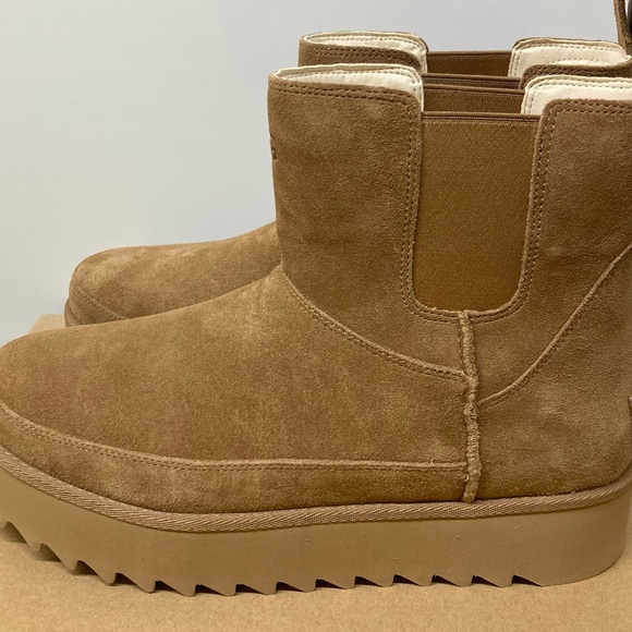 UGG W CHELSEA PLATFORM MINI SIZE 10 CHESTNUT NIB - Picture 3 of 5